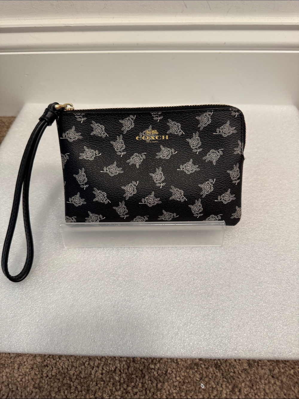 Coach Black Signature Wristlet Clutch